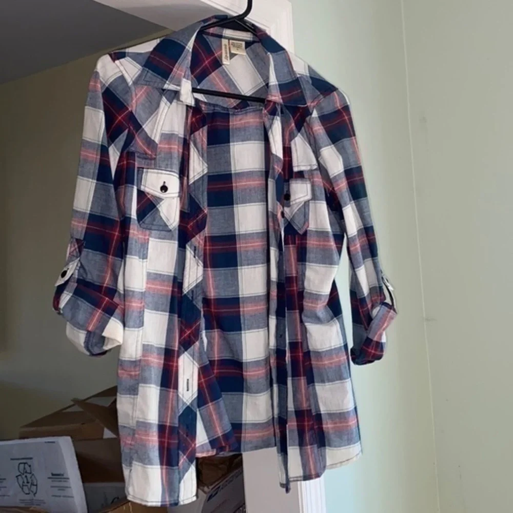 JanSport light weight plaid shirt size large